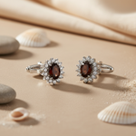 Load image into Gallery viewer, Silver Garnet Cufflinks | Sterling Silver Jewelry | Gift for Men
