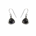 将图像加载到图库查看器中, Black Pearl Teardrop Earrings | Sterling Silver | For Women