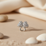 将图像加载到图库查看器中, Silver Heart Stud Earrings for Women | Crystal Embellished