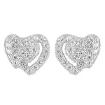 将图像加载到图库查看器中, Silver Heart Stud Earrings for Women | Delicate Gift