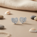 将图像加载到图库查看器中, Silver Heart Stud Earrings for Women | Delicate Gift