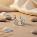 将图像加载到图库查看器中, 925 Silver Diamond Square Earrings for Women | Gift Jewelry