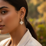 将图像加载到图库查看器中, 925 Silver Diamond Square Earrings for Women | Gift Jewelry