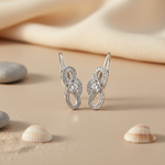 将图像加载到图库查看器中, Silver Cubic Zirconia Leverback Earrings for Women | Dainty Jewelry