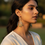 Load image into Gallery viewer, 925 Silver Peridot Dangle Earrings for Women | Green Gemstone