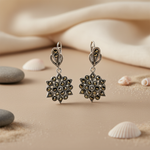 Load image into Gallery viewer, 925 Silver Marcasite Earrings | Vintage Floral Design for Women