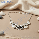 Load image into Gallery viewer, 925 Silver Mother of Pearl Necklace for Women | Statement Jewelry