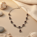 将图像加载到图库查看器中, 925 Silver Garnet Gemstone Necklace for Women | Gift Jewelry