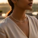 Load image into Gallery viewer, Clear Crystal Bead Necklace | 925 Silver Chain | Gift for Her