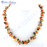 Load image into Gallery viewer, Colorful beaded necklace with various semi-precious gemstones, perfect for any occasion.