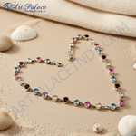Load image into Gallery viewer, 925 Silver Multi-Gemstone Anklet for Women | Daily Wear Jewelry
