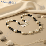 Load image into Gallery viewer, Pearl & Black Stone Necklace for Women | Fashion Jewelry