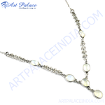 Load image into Gallery viewer, Sterling silver necklace featuring oval mother of pearl pendants, a beautiful gift.