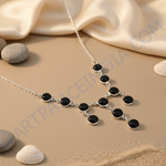 Load image into Gallery viewer, 925 Sterling Silver Black Onyx Necklace for Women | Gift Jewelry