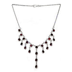 将图像加载到图库查看器中, 925 Silver Garnet Gemstone Necklace for Women | Gift Jewelry