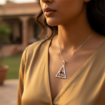 将图像加载到图库查看器中, 925 Silver Triangle Pendant with Gemstone | Unique Jewelry Gift