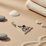 将图像加载到图库查看器中, 925 Silver Triangle Pendant with Gemstone | Unique Jewelry Gift