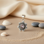 将图像加载到图库查看器中, 925 Silver Amethyst Flower Pendant for Women | Gemstone Jewelry