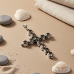 Load image into Gallery viewer, 925 Sterling Silver Cross Pendant with Smokey Quartz | Women's Jewelry