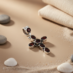 将图像加载到图库查看器中, 925 Silver Garnet Cross Pendant Necklace for Women | Gift Jewelry