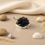 Load image into Gallery viewer, Black Onyx Rose Pendant Necklace | Sterling Silver Locket