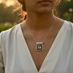 Load image into Gallery viewer, 925 Silver Citrine Pendant | Square Gemstone Pendant for Women