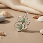 将图像加载到图库查看器中, 925 Silver Jade Pendant Necklace | Teardrop Gemstone Jewelry