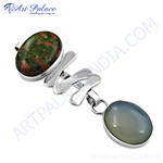 Load image into Gallery viewer, 925 Silver Unakite & Agate Pendant Necklace | Women's Jewelry