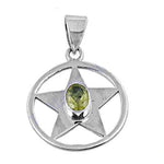 将图像加载到图库查看器中, 925 Silver Peridot Star Pendant | Women's Gemstone Necklace