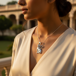 将图像加载到图库查看器中, 925 Sterling Silver Cat Pendant with Star Gemstone | Gift