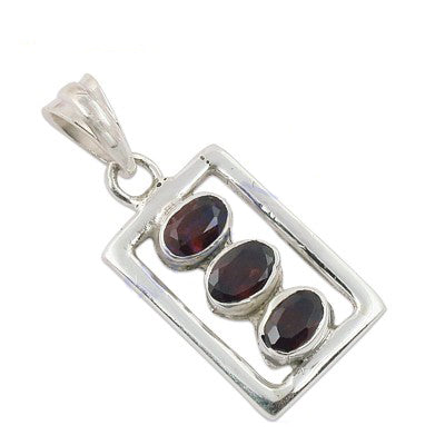 925 silver garnet pendant for women | daily wear gift
