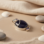 Load image into Gallery viewer, 925 Silver Black Onyx Pendant with Amethyst Accents