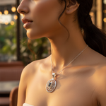 将图像加载到图库查看器中, 925 Silver Sapphire Pendant Necklace | Women's Openwork Jewelry