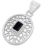将图像加载到图库查看器中, 925 Silver Sapphire Pendant Necklace | Women's Openwork Jewelry