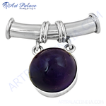 Load image into Gallery viewer, 925 sterling silver amethyst gemstone pendant, a purple charm for women.