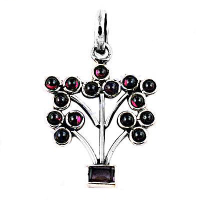 925 silver garnet pendant necklace for women | daily wear