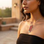 Load image into Gallery viewer, 925 Silver Red Stone Pendant for Women | Modern Jewelry