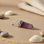 Load image into Gallery viewer, Silver Amethyst Crystal Pendant for Women | Gemstone Jewelry