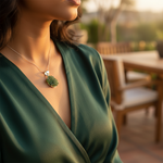 Load image into Gallery viewer, Silver Moldavite Pendant Necklace | Green Gemstone Jewelry