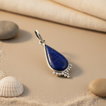 将图像加载到图库查看器中, 925 Silver Lapis Lazuli Teardrop Pendant for Women | Gemstone Jewelry