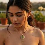 Load image into Gallery viewer, 925 Silver Peridot Cage Pendant Necklace | Green Stone Jewelry