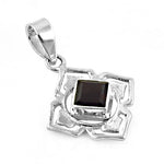 将图像加载到图库查看器中, 925 Silver Black Onyx Flower Pendant for Women | Gift