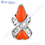 Load image into Gallery viewer, 925 sterling silver pendant with an orange gemstone. A unique and fashionable piece.