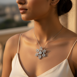 Load image into Gallery viewer, Silver Snowflake Pendant for Women | Crystal Jewelry