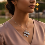 Load image into Gallery viewer, Silver Snowflake Pendant for Women | Crystal Jewelry