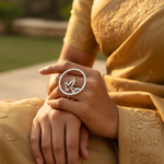 Load image into Gallery viewer, 925 Silver Abstract Ring with Green Gemstone | Women's Jewelry