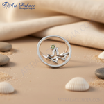 Load image into Gallery viewer, 925 Silver Abstract Ring with Green Gemstone | Women's Jewelry