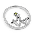 Load image into Gallery viewer, 925 Silver Abstract Ring with Green Gemstone | Women's Jewelry