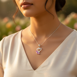 将图像加载到图库查看器中, 925 Silver Heart Pendant with Pink CZ Stones for Women