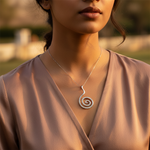 将图像加载到图库查看器中, Silver Swirl Pendant with Crystals | Women's Fashion Jewelry